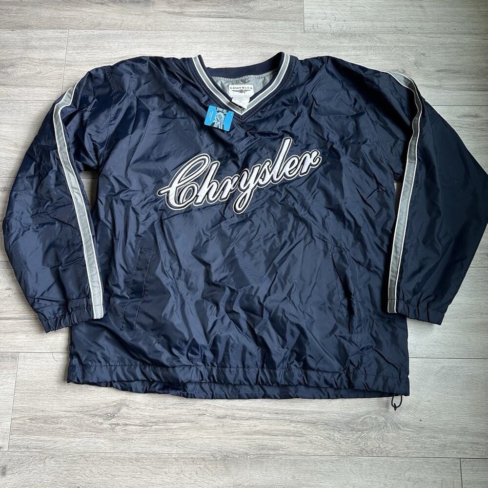 Chrysler Windbreaker Jacket Pullover XXL Embroidered VTG Blue Lined Men NEW